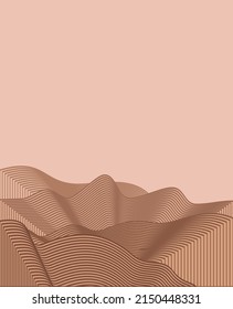 Resumen de paisajes estéticos contemporáneos de montaña. con montaña, bosque, mar, horizonte, ola. ilustraciones vectoriales