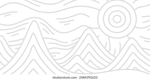abstract mountain doodle background. doodle mountain background. line drawing of mountain background. doodle Mountain line art background.
