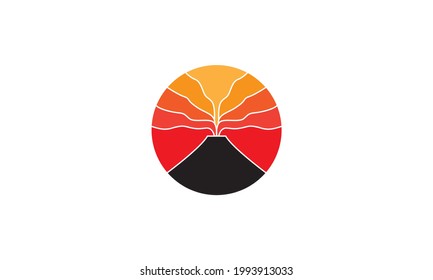 abstract mountain erupt  logo vector icon illustration design