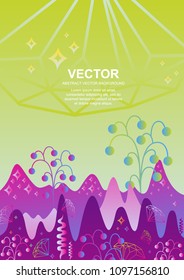 Abstract Mountain Floral Background