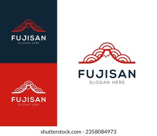 Abstract Mountain Fujisan logo design vector illustration