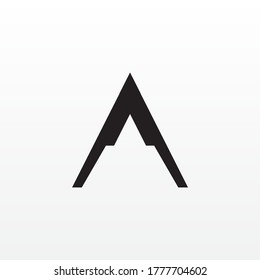 Abstract Mountain Geometric Simple Traingle Business Logo Icon Design, Letter A