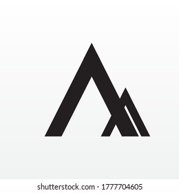 Abstract Mountain Geometric Simple Traingle Business Logo Icon Design, Letter A