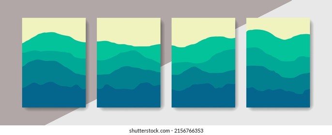 Abstract mountain gradient for wall