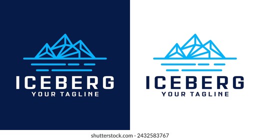 abstract mountain or iceberg logo design with line style