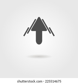 abstract mountain icon with shadow. vector illustration