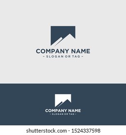 Abstract Mountain Icon Template - Simple Clean Modern Logo Template