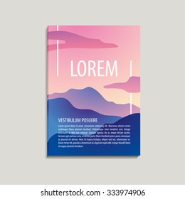 Abstract mountain, identity template. Geometrical Identity and logotype mockup, folder and page A4, for presentation. mockup vector.