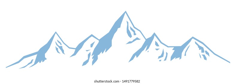 Abstract Mountain illustration in blue