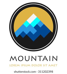 Abstract mountain label or symbol, vector illustration