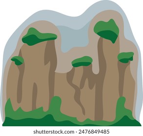 Abstract mountain landscape, flat scenery background. Mountains panoramic view.