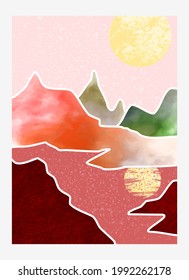 Abstract mountain landscape, natural landscape background.