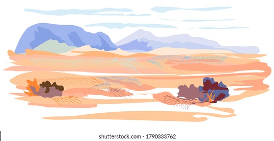 Resumen del paisaje montañoso. Un boceto simple. Ilustración del vector