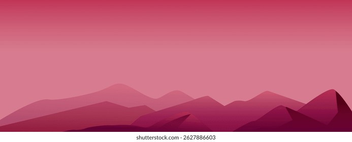 Abstract mountain landscape. Soft colors and stylized silhouettes of mountains. Vector