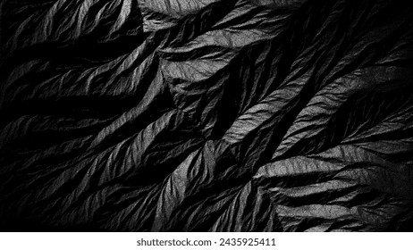 Paisaje de montaña abstracto en estilo punteado. Fondo de textura de roca en blanco y negro. Superficie de montaña áspera con erosión. Puntillismo. Punto. Sombreado granulado ruidoso con puntos. Ilustración de vector