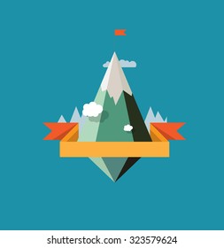 Abstract Mountain landscape vector design solution