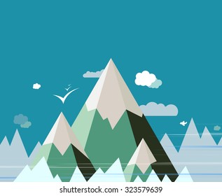 Abstract Mountain landscape vector design background
