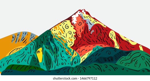 Abstract Mountain Landscape Vector Illustration