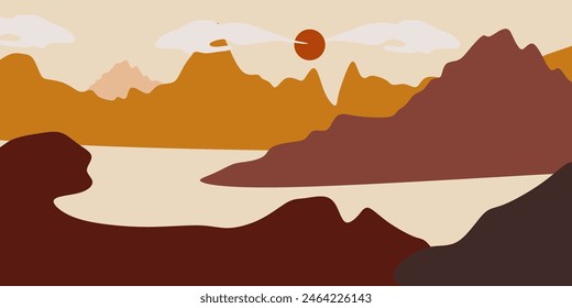 Abstract mountain landscape vector illustration