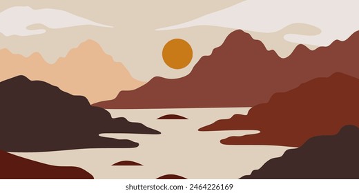 Ilustración vectorial Abstractas de montaña