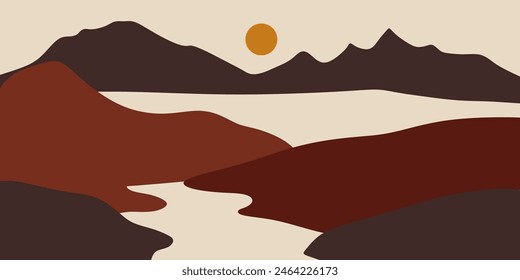 Abstract mountain landscape vector illustration