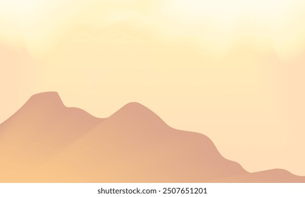 Paisaje abstracto de la montaña, Ilustración vectorial. fondo de la puesta del sol. Fondo de pantalla brumoso abstracto de la naturaleza. diseño del Vector para la impresión, cubierta, Fondo de pantalla, cabecera, telón de fondo
