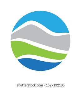 abstract mountain landscape, vector logo icon