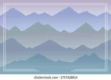Abstrakte Berglandschaft, Wellen in kalten Farben.