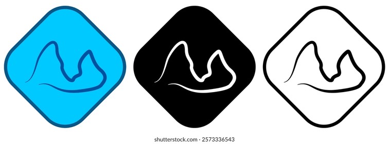 abstract mountain line logo, vector illustration