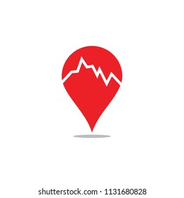 abstract mountain location symbol logo vector