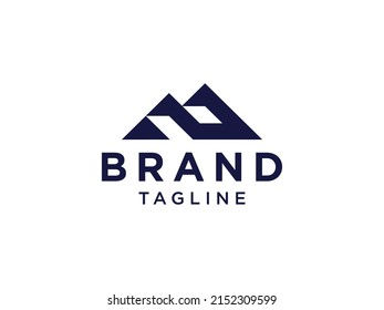 Abstract Mountain Logo. Black Geometric Shape Initial Letter M isolated on White Background. Usable for Business and Branding Logos. Flat Vector Logo Design Template Element.