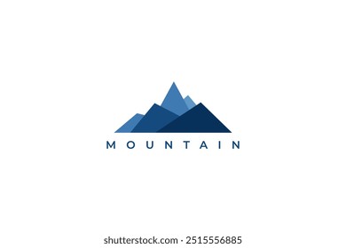 Logotipo "Abstract Mountain". Montanhas Geométricas De Silhueta Azul Isoladas Sobre Fundo Branco. Elemento De Modelo De Design De Logotipo De Vetor Plano Utilizável Para Logotipos Da Natureza E Paisagens.