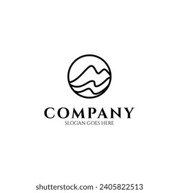 Abstract mountain logo in circle shape