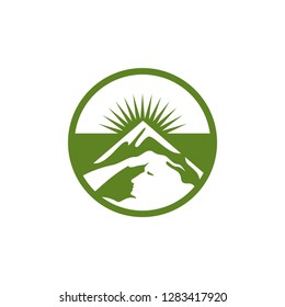 Abstract mountain logo concept for outdoor activities