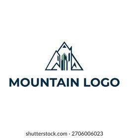Abstract Mountain Logo Design - Adventure, Outdoors, and Peak Vector Icon