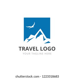Abstract mountain logo design concept. Symbol icon of traveling, financial, construction, business etc. Travel logo template. 