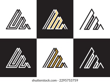abstract mountain logo design modern simple symbol icon vector