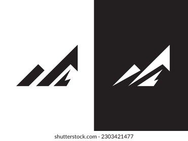 abstract mountain logo design modern simple symbol icon vector