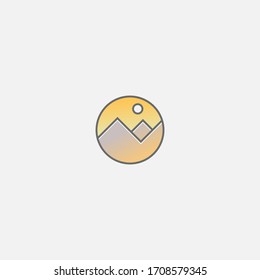 Abstract Mountain logo design template