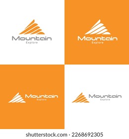 abstract mountain logo design template