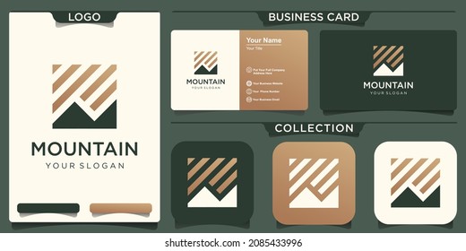 Abstract Mountain Logo design vector.