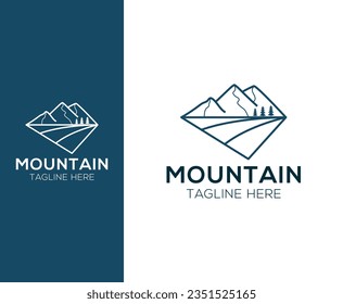 Abstract mountain logo design vector illustration inspiration