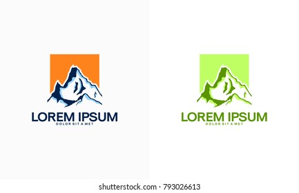 Abstract Mountain logo designs, Hiking logo designs
