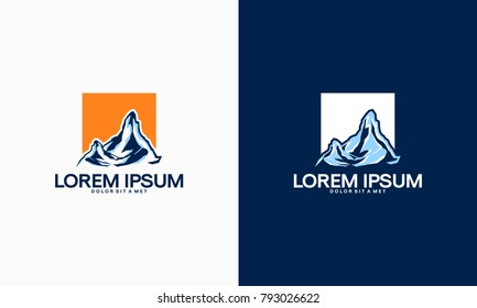 Abstract Mountain logo designs, Hiking logo designs