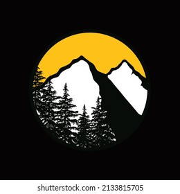 abstract mountain logo emblem vector design logo icon,for t-shirt,company logo