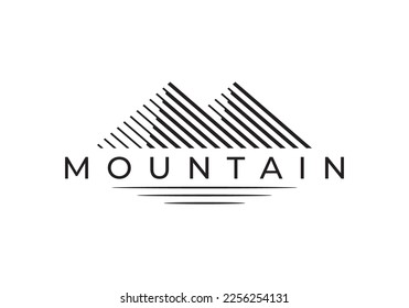 abstract mountain logo. geometric linear white background black logo vector design.