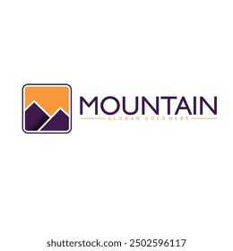 Abstract Mountain Logo Geometric Shape Initial Letter M isolated on White Background