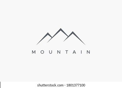 Abstract Mountain Logo isolated on White Background. Flat Vector Logo Design Template Element