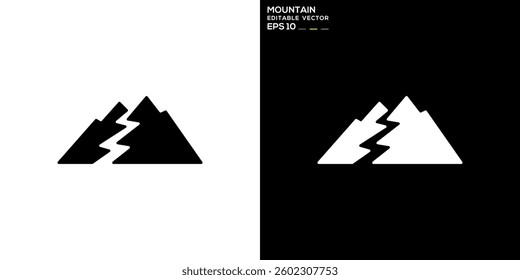 Abstract mountain logo. Landscape, hill, adventure. Icon symbol design template EPS 10.	