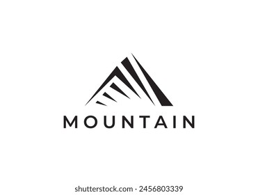 abstract mountain logo, line style creative modern design vector